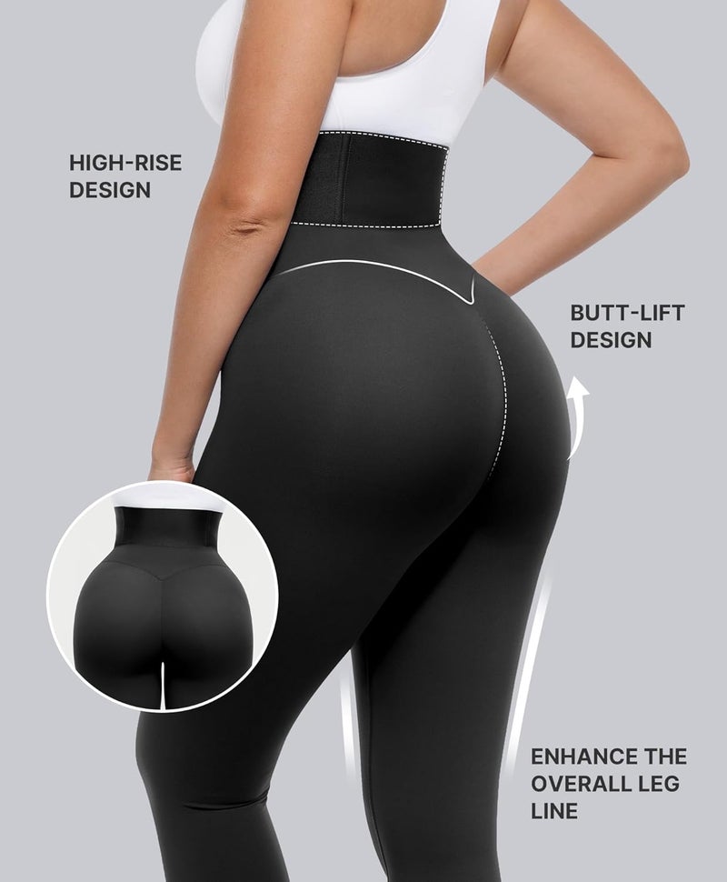 SHAPELLX Leggings for Women Tummy Control High Waisted Leggings Thick Non-See-Through Pants - Image 4